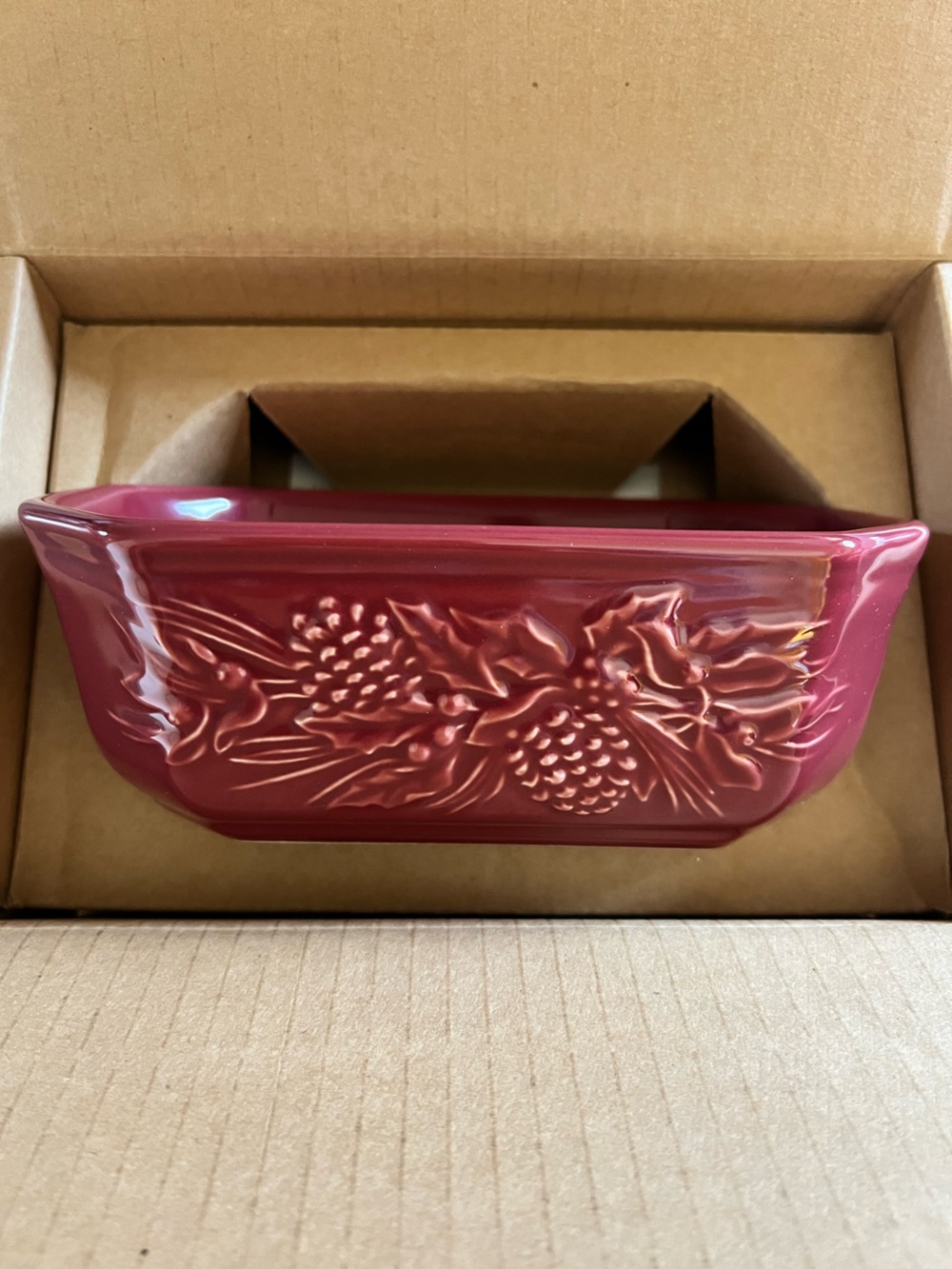 Longaberger Natures Garland Embossed Dish Paprika NEW